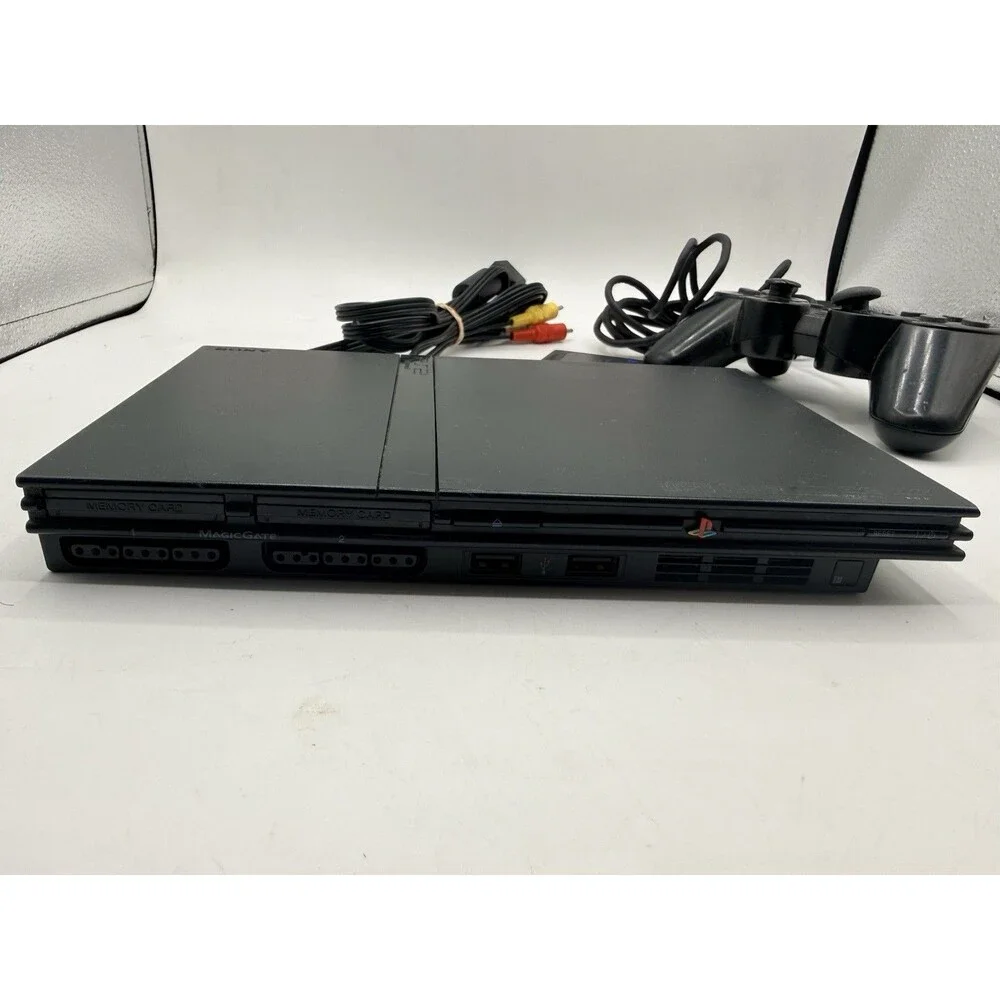 Sony PlayStation 2 PS2 Slim SCPH-75001 NEW LASER & RIBBON w/ Memory AV Cord +
